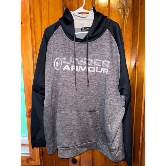Under Armour Pullover Hoodie Mens 3XL Black Gray Athletic Fit - Picture 1 of 4